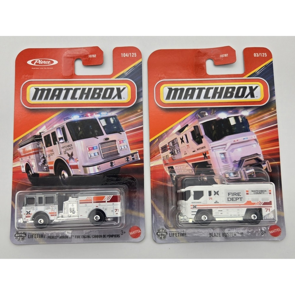 Matchbox Firetrucks‎ Set 2 Blaze Buster II Pierce Arrow XT Diecast 1:64 New